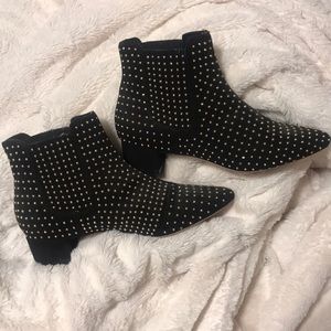 Black studded booties
